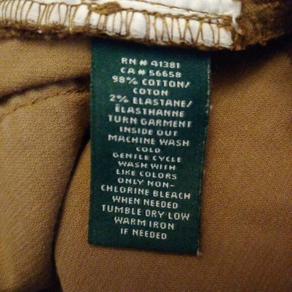 Lauren Ralph Lauren Brown Corduroy Straight Leg Heritage Old Money Pants 8 - Picture 11 of 11